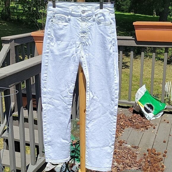 7 For All Mankind Kimmie Crop White Size 24 - Picture 1 of 6